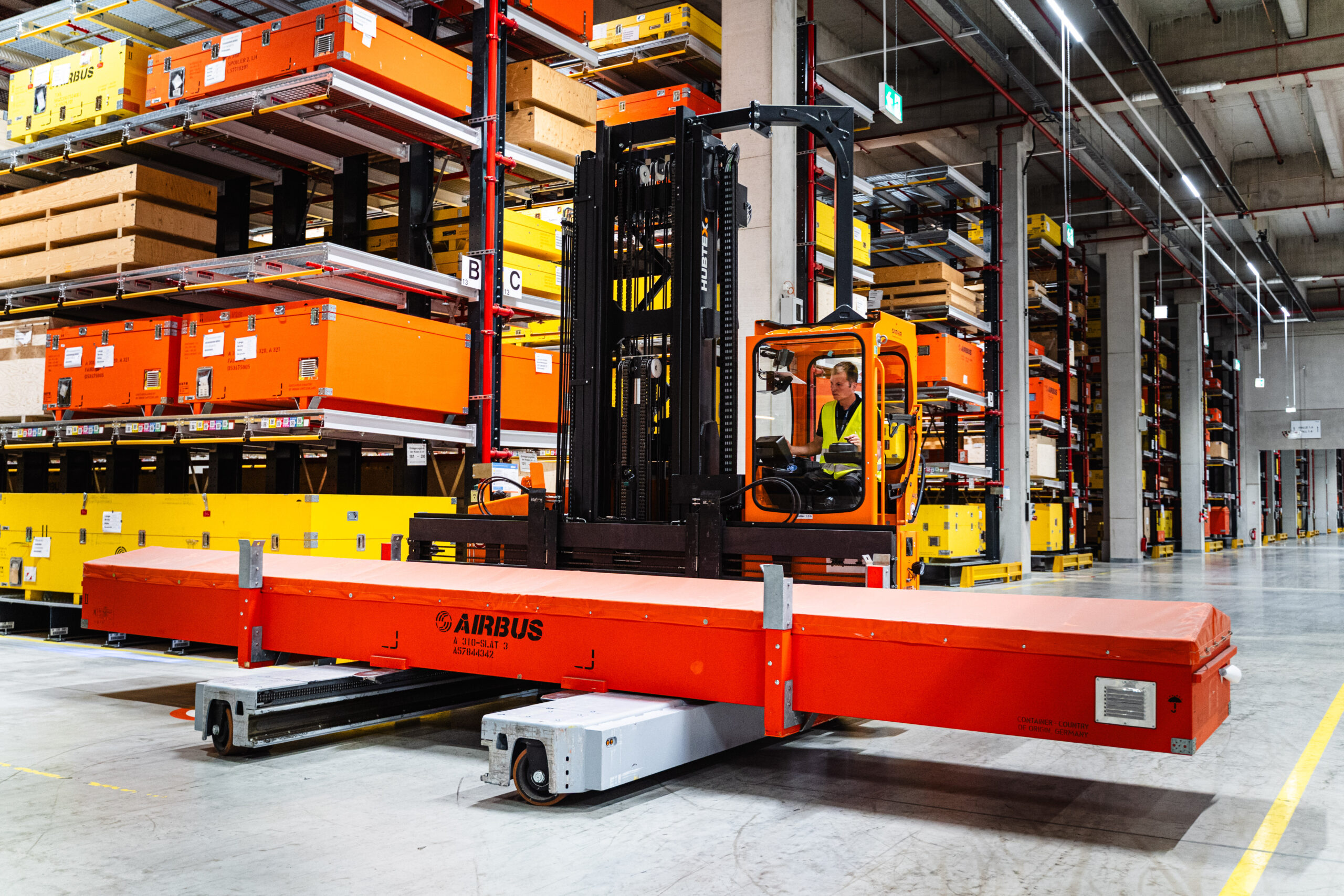 The smart forklift is becoming part of the factory system